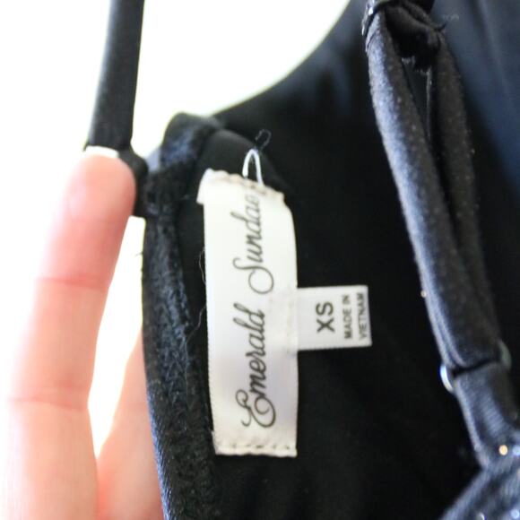 Women's One Shoulder Black Sparkly Bodycon Mini Dress XS Homecoming - Picture 10 of 10